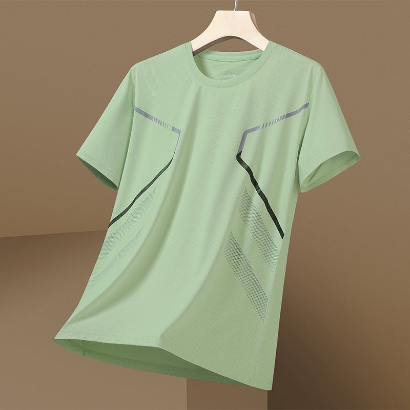Ice Cool Stretch Ice Silk Short-Sleeved Casual All-Match T-Shirt Men'S Quick-Drying Mesh Half-Sleeved Top - Image 4